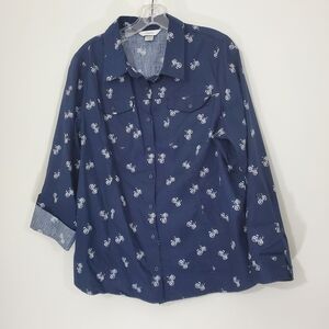 cj banks 100% Cotton Navy Bicycle Shirt, Size X